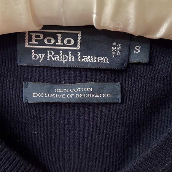 Polo Ralph Lauren Crew Neck Sweater (Navy Blue) - Size Small - Picture 4 of 4